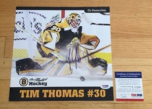 Tim Thomas Boston Bruins Autógrafo Firmado Globo 10x10 Foto Inserto Certificado de Autenticidad PSA/DNA - Imagen 1 de 3