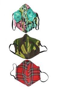 Paquete de 3 máscaras faciales LONI de moda cubiertas faciales reutilizables - fabricadas en el Reino Unido - Imagen 1 de 6