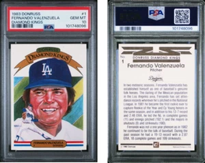 1983 DONRUSS DIAMOND KINGS #1 FERNANDO VALENZUELA DODGERS PSA 10 101748096 - Picture 1 of 1