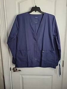 Landau Cardigan 5 Tasche Warm-Up Scrub Jacket L7535 Navy Donna Medium Nuovo con etichette - Foto 1 di 7
