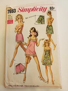  Lencería Petitpants Simplicity 7693 Difícil de Encontrar De Colección 1968 TALLA 14 BUSTO 36" - Imagen 1 de 2