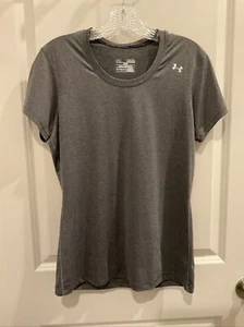 Camisa de mujer Under Armour M gris manga corta elástica cuchara de compresión corta sl - Imagen 1 de 9