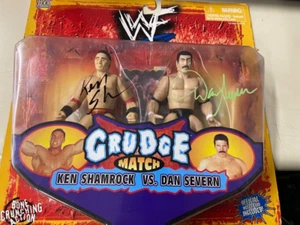 JSA AUTOGRAPHED BY BOTH WWF Grudge Match Ken Shamrock vs Dan Severn Figure - Picture 1 of 1