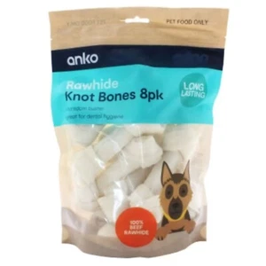 Pet Treat Rawhide Knot Bones 8 Pack Dog Puppy Treats Chews* - Picture 1 of 10