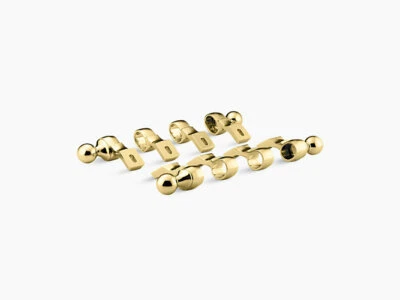 Suportes e tampas de extremidade de toalheiro vintage Kohler, latão polido vibrante - Imagem 1 de 3