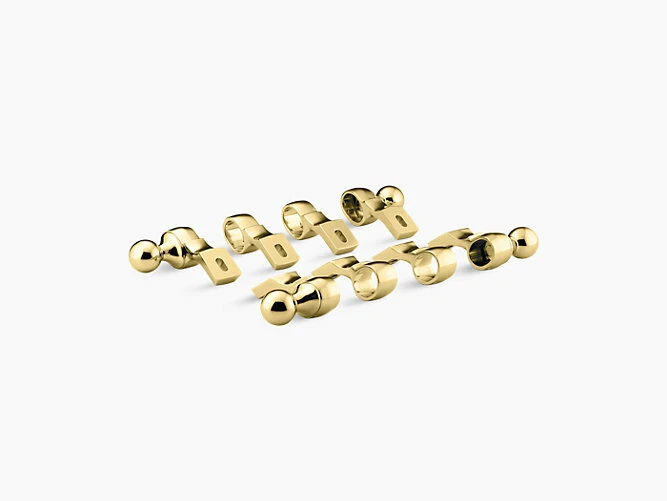 Soportes y tapas de toallero vintage Kohler, latón pulido vibrante Foto 1 de 3