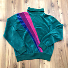 Vintage Michael Milea Green Stripe Velvet Turtleneck Sweater Women's Size M