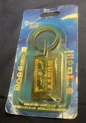 RUSTY WALLACE NASCAR RACE CAR # 2 VINTAGE KEY CHAIN FOB WINCRAFT New In Package Cover