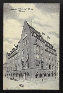 Postales antiguos vintage del hotel Bristol Oslo Noruega - Imagen 1 de 2