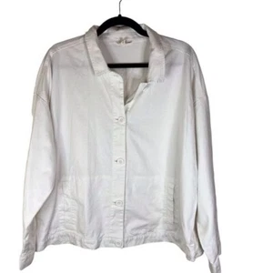 Eileen Fisher Cotton Hemp Blend Button Down Jacket Size XL Stylish Classic - Picture 1 of 8