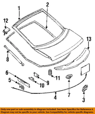 Used Deck Lid fits: 1993 Dodge Stealth w/wiper w/spoiler Grade A Foto 1 de 2