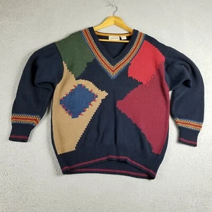 Vintage Cotton Traders Sweater L Coogi Style 3D Cosby Biggie 90s Frankenstein - Picture 1 of 8