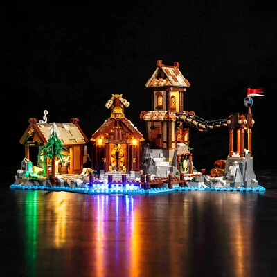 LocoLee LED Licht Kit für Lego 21343 Wikingerdorf Haus Kreative Beleuchtung Set