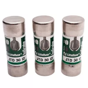 3 Stück Littelfuse JTD 30ID Klasse J Sicherung, 30A 600VAC, ø,75" x 2,25" Länge - Bild 1 von 4