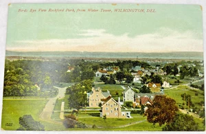 Vogelperspektive Rockford Park vom Wasserturm Wilmington DEL Farblithographie - Bild 1 von 3