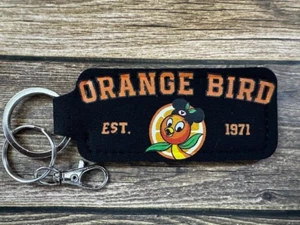 Lip Balm Holder Keychain Black Orange Bird Mickey Hat 1971 Party Favor Birthday - Picture 1 of 1