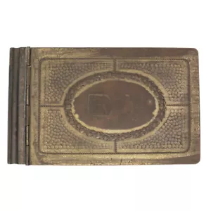 Antique WW1 Era German Hammered Art Deco Notebook Holder with Paper #58924 - Picture 1 of 6