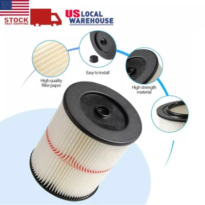 Filtro de aspiradora de taller de repuesto para aspiradora Sears Craftsman 5+ 6 8 12 16 galones en seco húmedo Foto 1 de 4