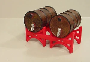 Double Industrial Drums and Rack w Spigots Miniature 1/24 Scale G Scale Diorama - Picture 1 of 1
