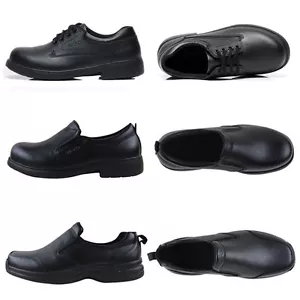 Oil Proof & Water Proof Men's Chef Shoes Kitchen Nonslip Leather Safety shoes - Picture 1 of 36