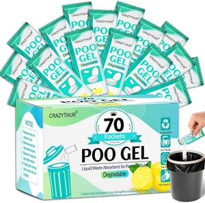 70 Pcs Portable Poo Gel, Eco-Friendly Absorbent Gel for Camp Toilets, Lemon Scen - Picture 1 of 12