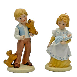 Lot Vintage de 2 Figurines Avon Best Friends and Mother's Love Boy and Girl-CRC