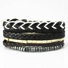 Men Fashion Accessories Anchor Bead Leather Bracelets & Bangles Multilayer Braid