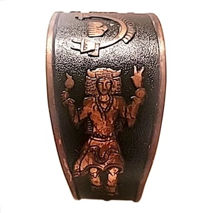 Vintage massiv Kupfer Armreif Armband schwarz graviert Tribal Design First Nations  - Bild 1 von 7