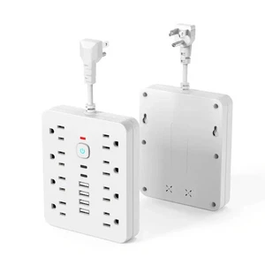 Striscia di Alimentazione 14 in 1 Resistente Protezione da Sovratensioni con 8 Prese, 4 USB-A e 2 USB-C - Foto 1 di 3