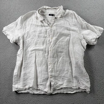 Vince Shirt Mens XL Linen Blend Gray-ish Short Sleeve Button Up Coastal Preppy - Image 1 of 4
