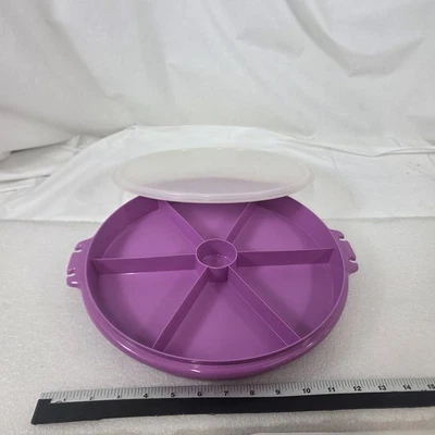Tupperware 405-1 Purple Party Serving Tray Divided Relish Snack Platter USA - Image 1 of 4