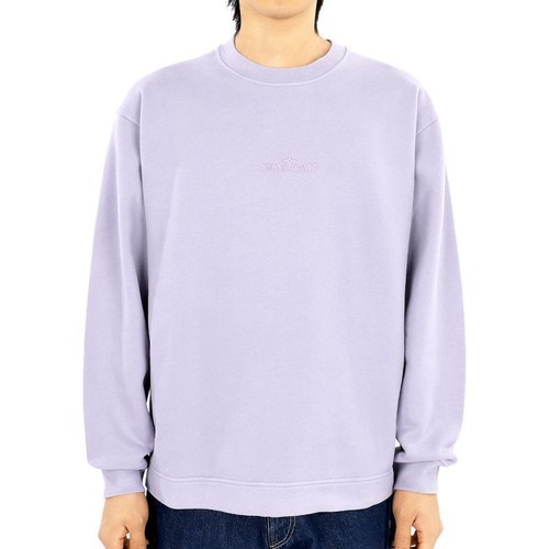 Felpa uomo Stone Island in cotone con logo ricamato in lavanda 791565477