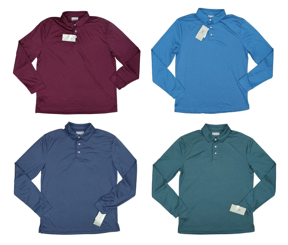 PGA Tour Moisture Wicking Long Sleeve Men's Golf Polo Shirt NWT Pick Size/Color - Image 1 of 1