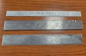 Set Of (3) Vintage L.S.STARRETT CO. 6" Rulers: No.C309R, BS 4372, No. 4R GRAD - Picture 1 of 8