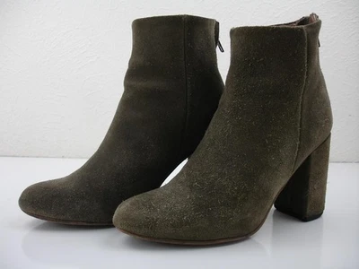 Botas femininas 8 M FREEBIRD por Steven Harlo tornozelo com zíper verde oliva camurça - Imagem 1 de 4