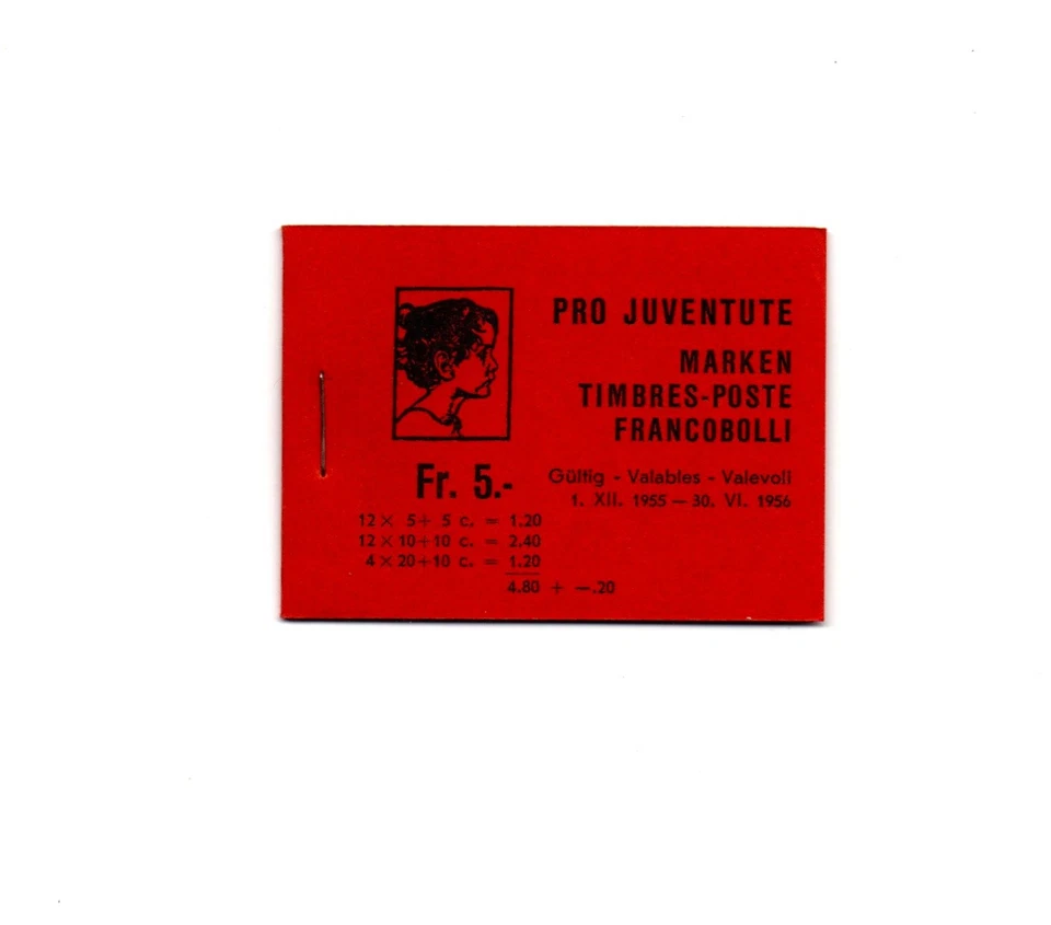 Switzerland - Stamp Booklet - Pro Juventute 1955-56 - MNH - Image 1 of 1