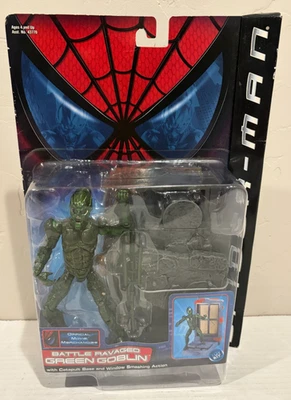 Toy Biz Spider-Man Battle Ravaged Green Goblin Series 3 2002 sellado en tarjeta usada Foto 1 de 4