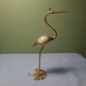 Messing Mid Century Reiher Statue/Figur 9,5 Zoll - Bild 1 von 8