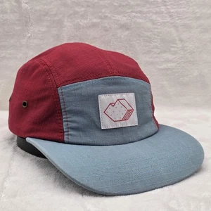 Wooden Mountain Hat Cap Strap Back Red Blue Patch Bouldering Gym Colorado Mens - Picture 1 of 10