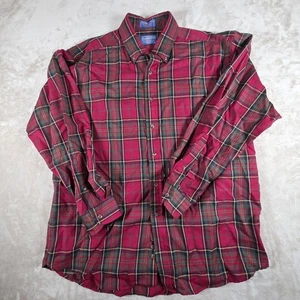 Pendleton Shirt Mens L Large Red Plaid Button Down Wool Western Lumberjack  - Picture 1 of 5