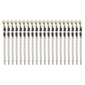 20 juegos de extremos de cable plegables de 4 mm con cierres y cadena de extensión, bronce - Imagen 1 de 7