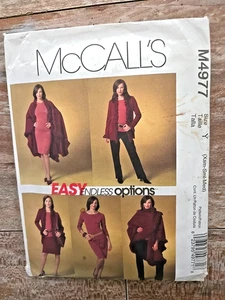 McCall's Sewing Pattern 4977 Misses Cape Jacket Top Skirt Pants Easy Xsm-Med UC - Picture 1 of 2