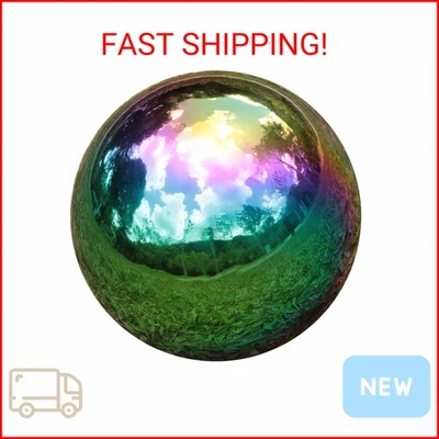 Kesywale Arco Iris Mirando Globo Espejo Bolas para Jardín Hogar Acero Inoxidable Brillante Foto 1 de 2