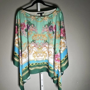 Floral Status Print Effortless Charmeuse Blouse - Picture 1 of 5