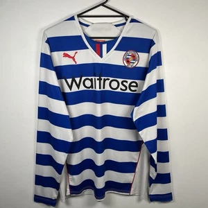Camiseta de fútbol local Reading FC 2013/14 manga larga Puma azul blanco para hombre talla 2XL - Imagen 1 de 20