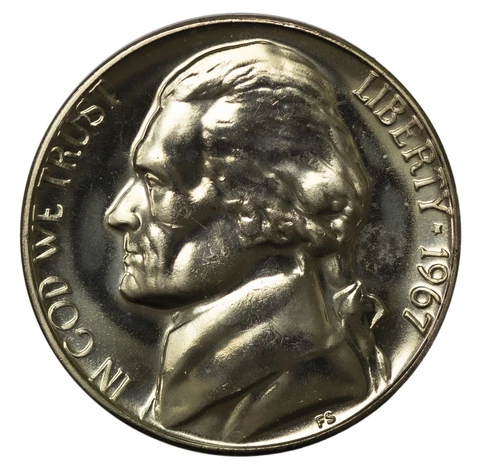 1967 Jefferson Nickel 5c - Choice / Gem BU 6FS - RARE (AP 12090) Cover