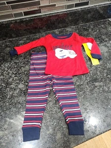 Toddler Boys Red Cotton Snuggle is Real Pajamas Sleep Set NWT MULTIPLE SIZES - Picture 1 of 5