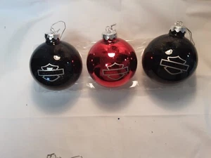 Harley Davidson Red and Black 3pc. Ornament Set 2007 #367-ML - Picture 1 of 11