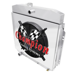 3Row Champion Radiator,16" SPAL Fan, Shroud for 1957-1960 Ford F-100 Ford Config - Bild 1 von 7