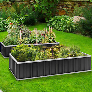 5.7x3x2FT large elevated garden bed 2-layer DIY outdoor steel metal planter box
